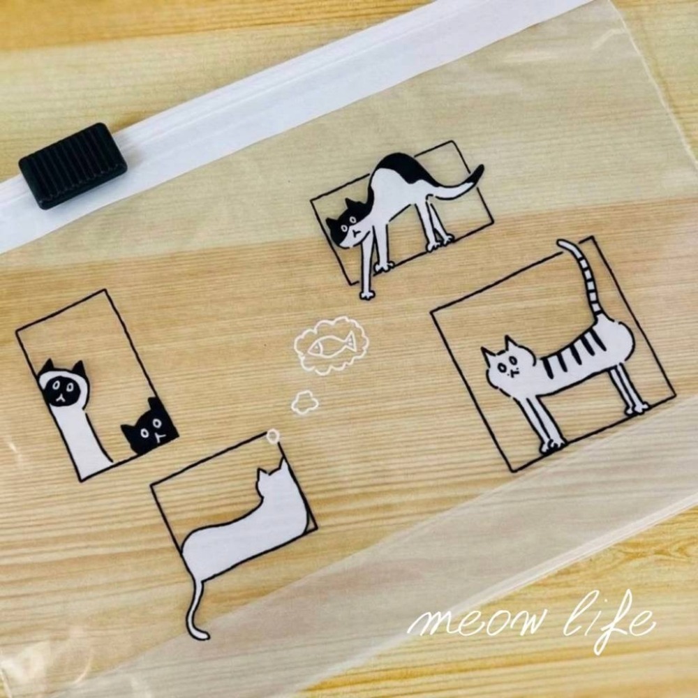 Meow life 童趣貓咪 食物保鮮袋 食物密封袋 保鮮袋 密封袋 立體大空間 多款尺寸 [台灣現貨]-細節圖4