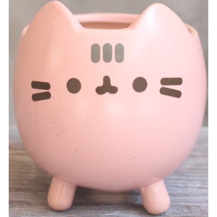 粉色小貓花器 (無植物)