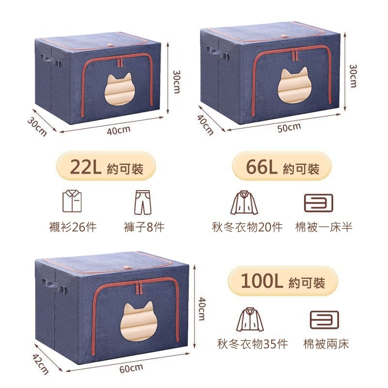 Meow life 貓咪 衣物收納 收納袋 收納包 收納櫃 抽屜櫃 棉被收納 娃娃收納 玩偶收納 [台灣現貨]-細節圖8