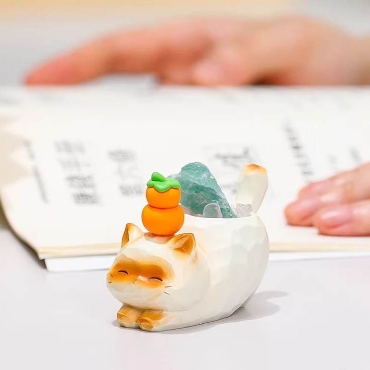 Meow life 水晶能量貓咪擺件 擺飾 招財 戀愛 開運 風水 萬事如意 [台灣現貨]-細節圖4