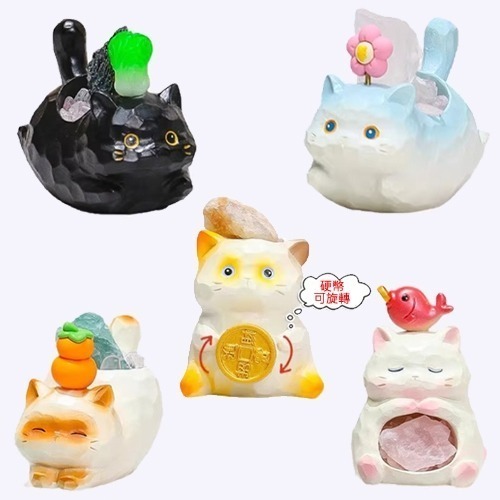 Meow life 水晶能量貓咪擺件 擺飾 招財 戀愛 開運 風水 萬事如意 [台灣現貨]-細節圖7