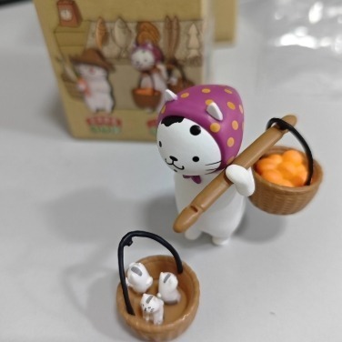 Meow life 主題貓咪擺件 貓咪菜市場 買菜 賣菜 吃魚 造型 [台灣現貨]-細節圖4