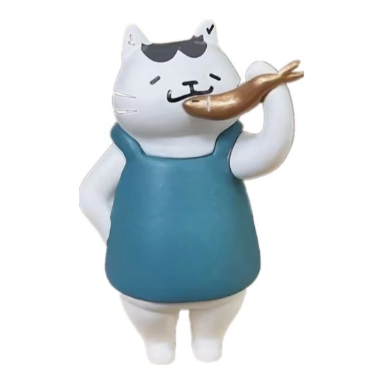 Meow life 主題貓咪擺件 貓咪菜市場 買菜 賣菜 吃魚 造型 [台灣現貨]-細節圖5