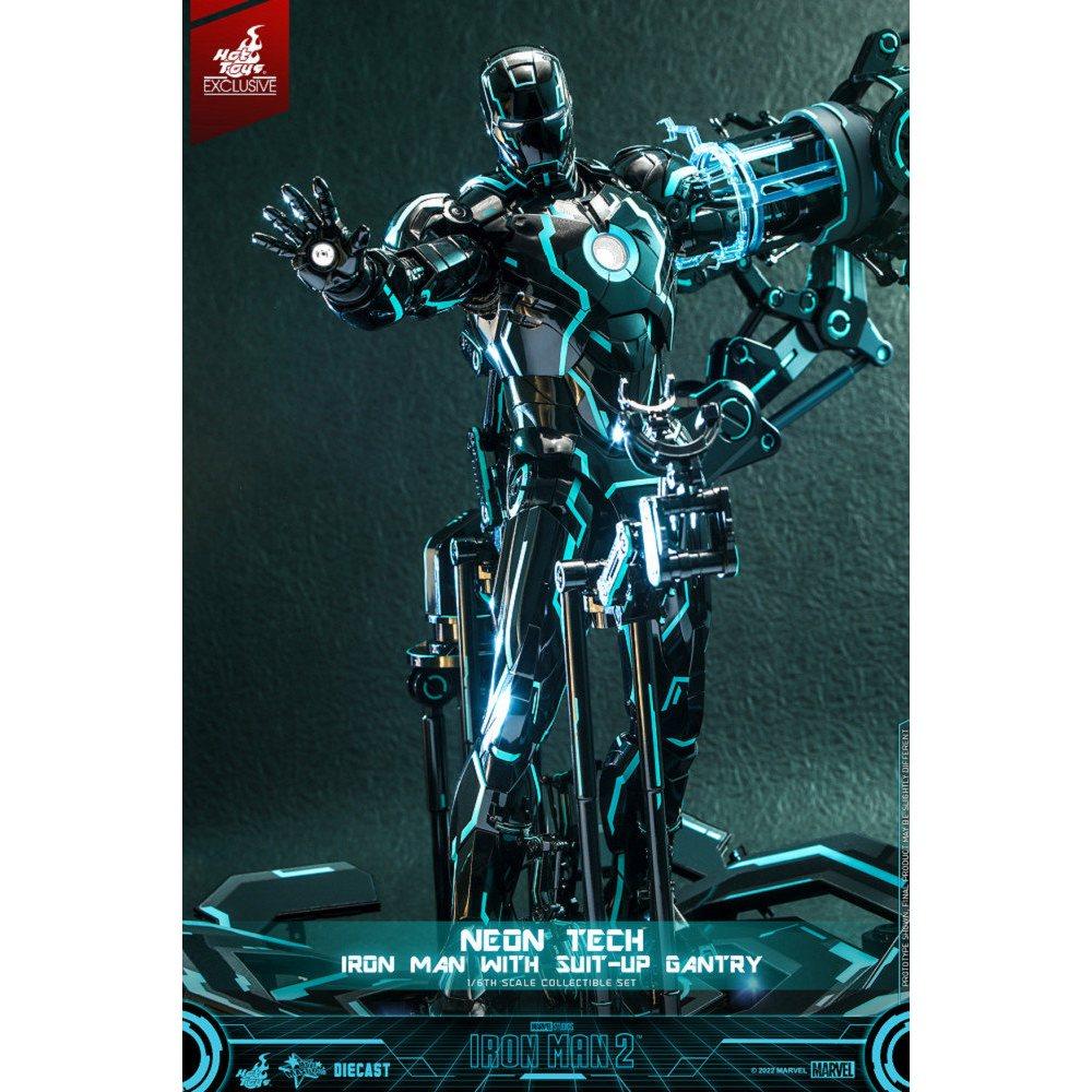 【Top1玩具店】現貨 Hot Toys – MMS672D50 – 霓虹科技 MK4＆整備台 鋼鐵人-細節圖4