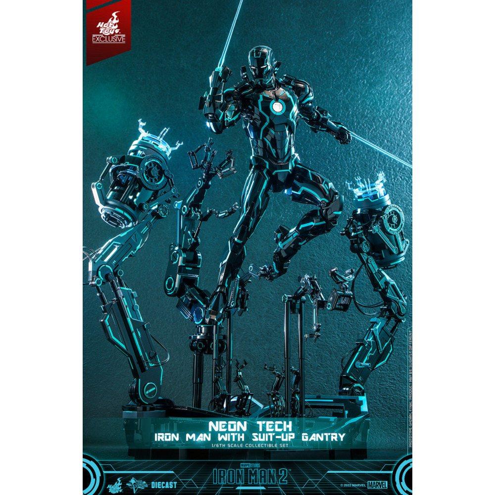 【Top1玩具店】現貨 Hot Toys – MMS672D50 – 霓虹科技 MK4＆整備台 鋼鐵人-細節圖5