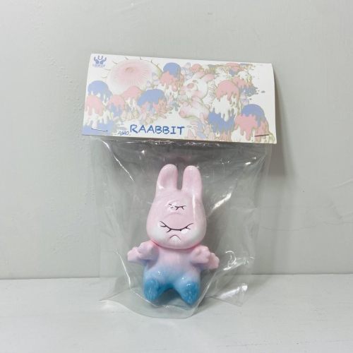 【Top1玩具店】現貨 UNBOX ABAO 兔兔子 瓷漆粉藍 閉眼兔寶 設計師玩具 樹脂頭卡