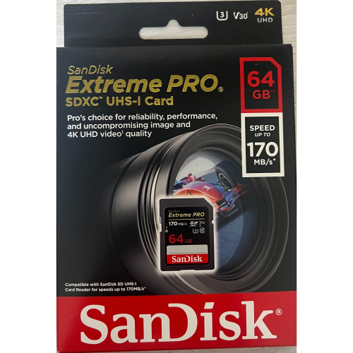 SanDisk記憶卡 64GB (170MBs)