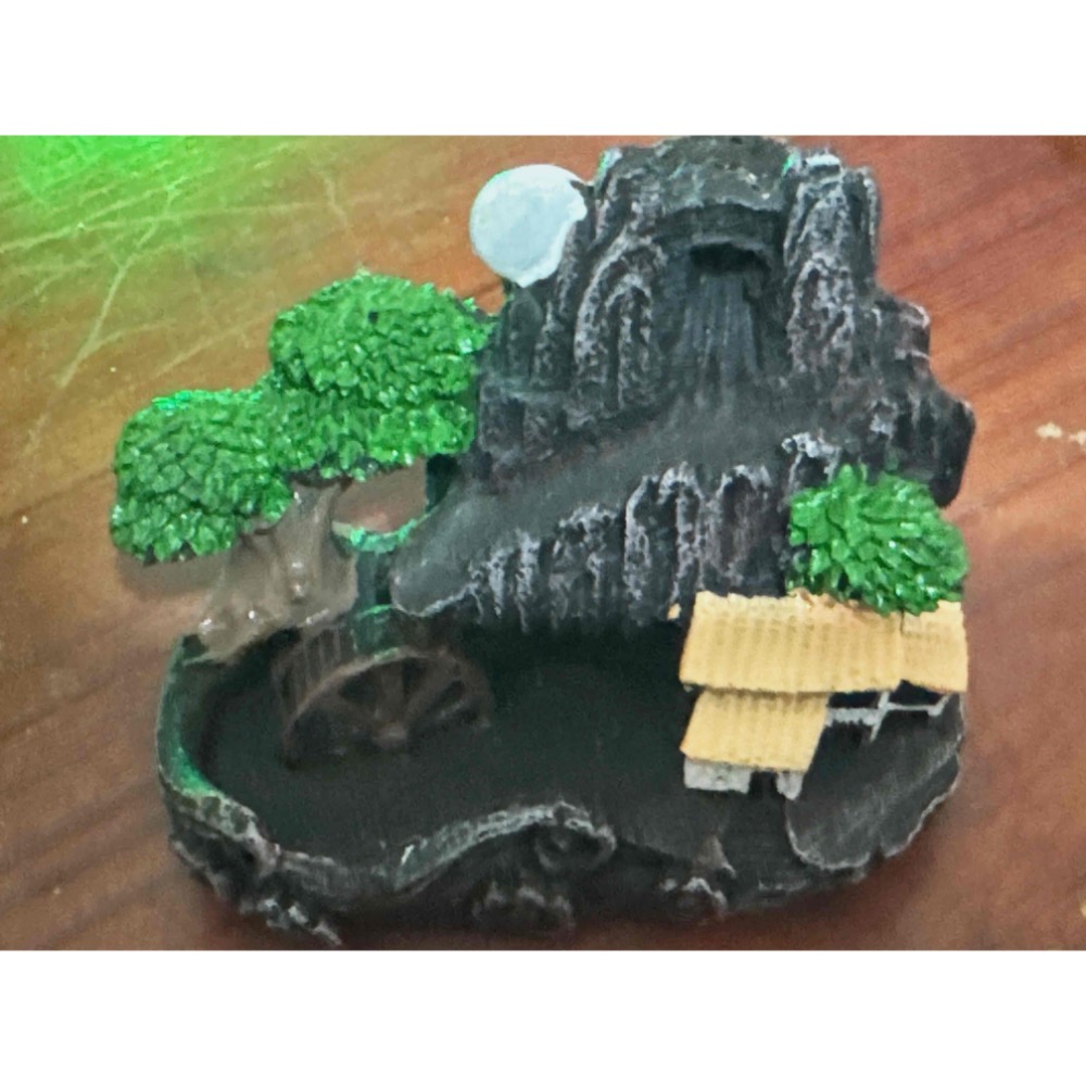 【99新現貨】微景觀 山水造景擺件 (粉紅櫻花樹/古亭閣/水車款式) 微型盆景辦公桌療癒小物-細節圖2
