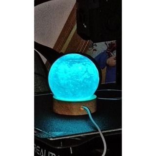 LED木質底座浪漫月球燈-細節圖3