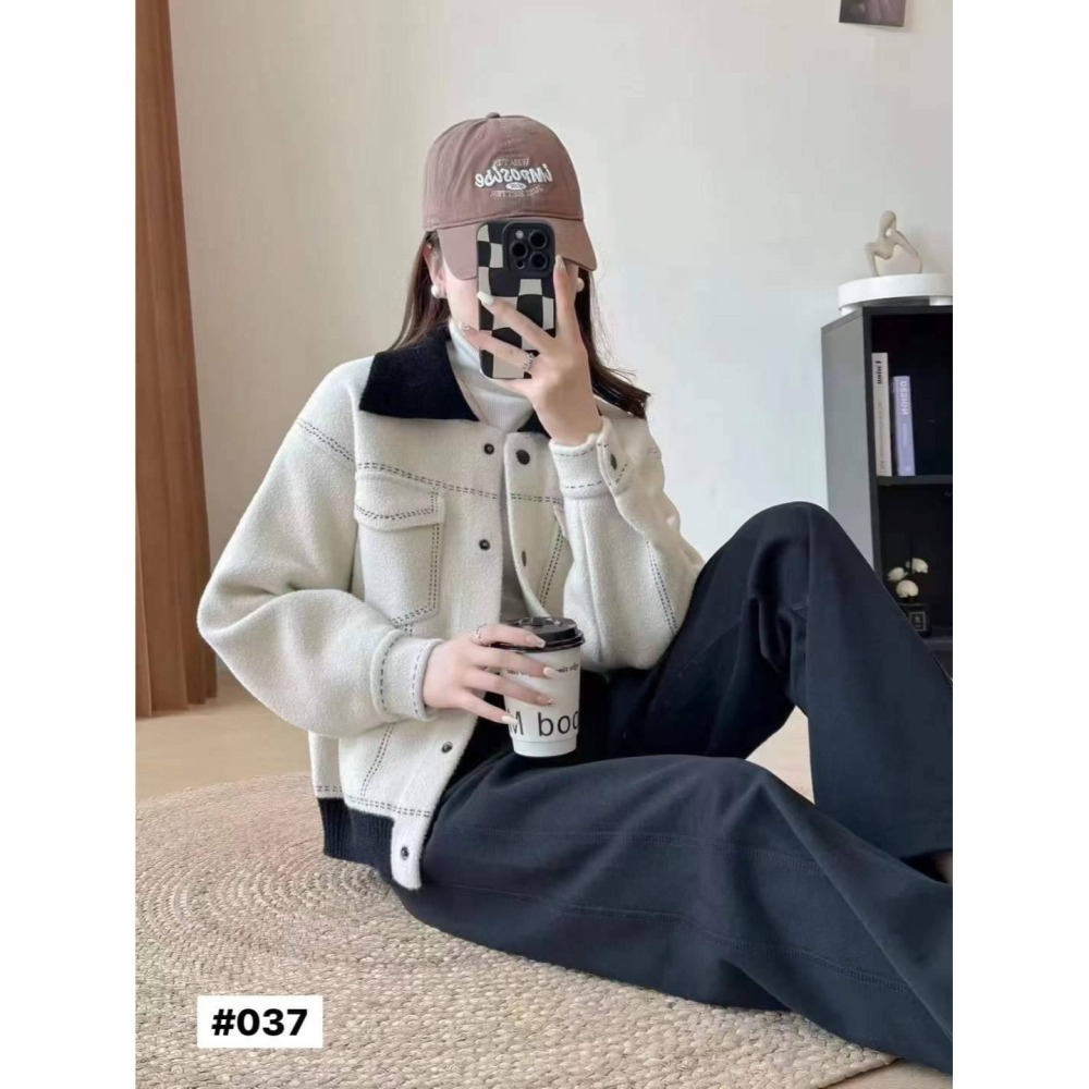 現貨 配色車線外套-細節圖2