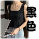 【台中現貨】平口小可愛 冰絲材質 寬版方領 吊帶背心 顯瘦舒適 胸罩上衣 內搭上衣 背心 時尚必備款 修飾副乳 顯瘦效果-規格圖9