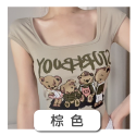 【台中現貨】 短袖上衣 胸墊 上衣 小可愛背心 美背背心 短版上衣 小飛袖上衣 小熊圖案 內搭上衣 背心-規格圖9
