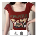 【台中現貨】 短袖上衣 胸墊 上衣 小可愛背心 美背背心 短版上衣 小飛袖上衣 小熊圖案 內搭上衣 背心-規格圖9