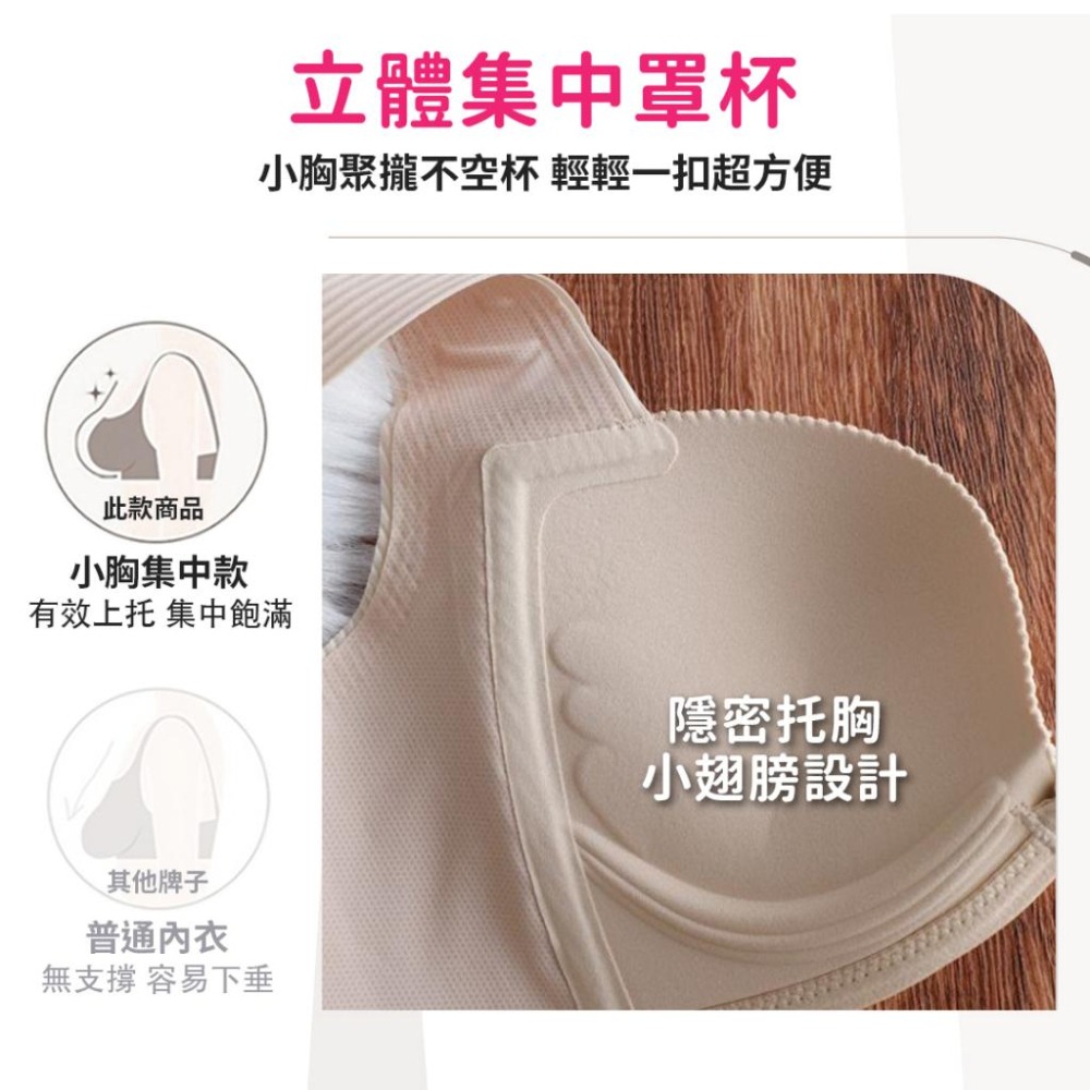 【台中現貨】 前扣式內衣 集中內衣 小胸內衣 無痕內衣 無鋼圈內衣 透氣內衣 美背內衣 集中 舒適 內衣 包副乳 螺紋-細節圖4