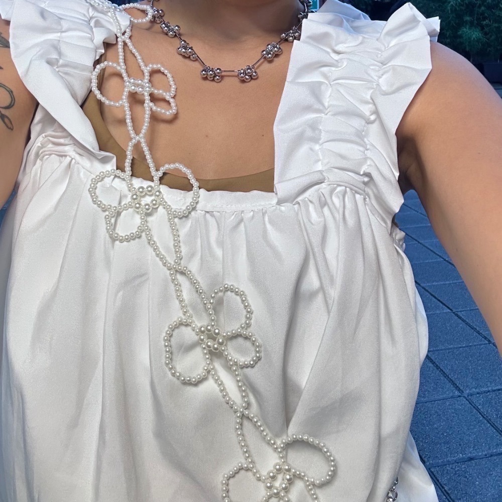 日系 纏繞花花不銹鋼耳環 / （預購）大花花背帶-細節圖5