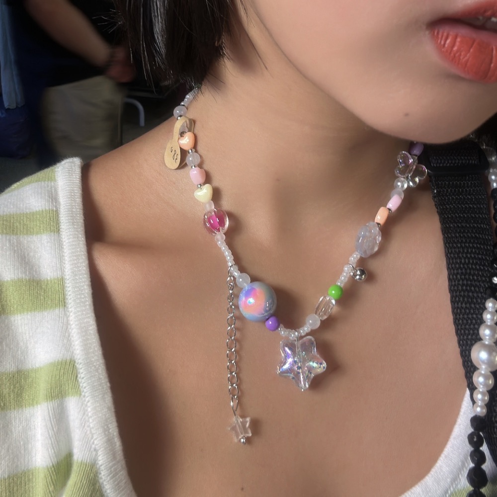 夏季配色 彩色星星透亮項鍊-細節圖5