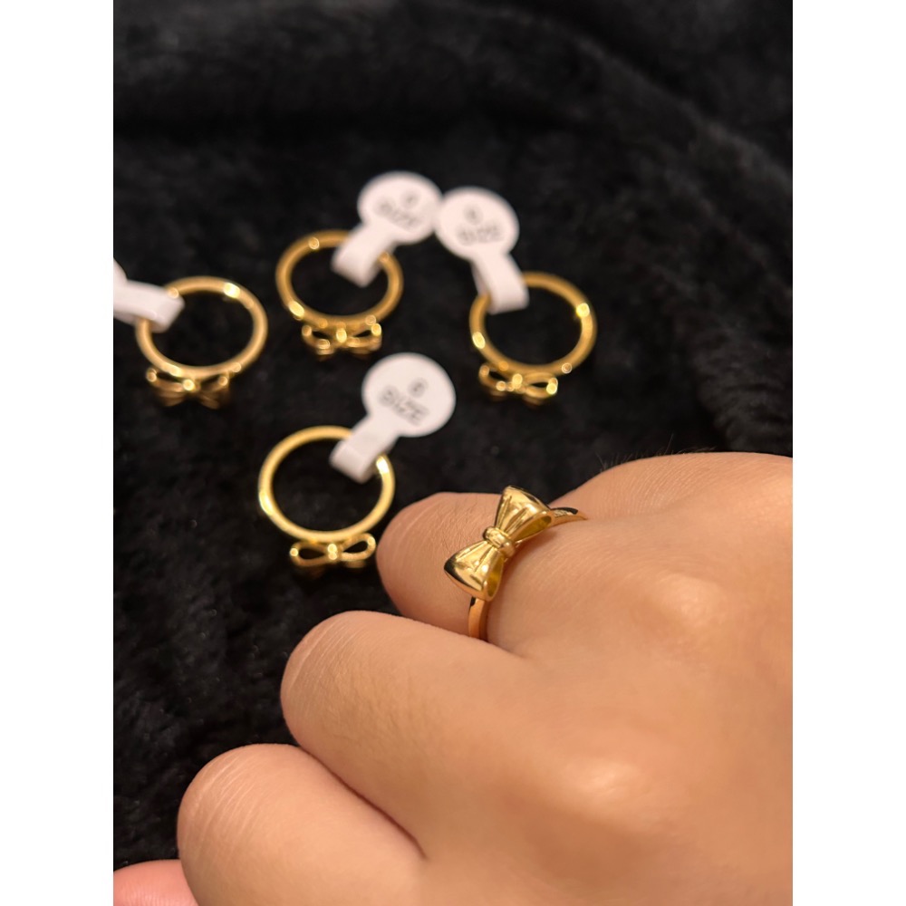 超可愛 蝴蝶結 18K金戒指-細節圖8