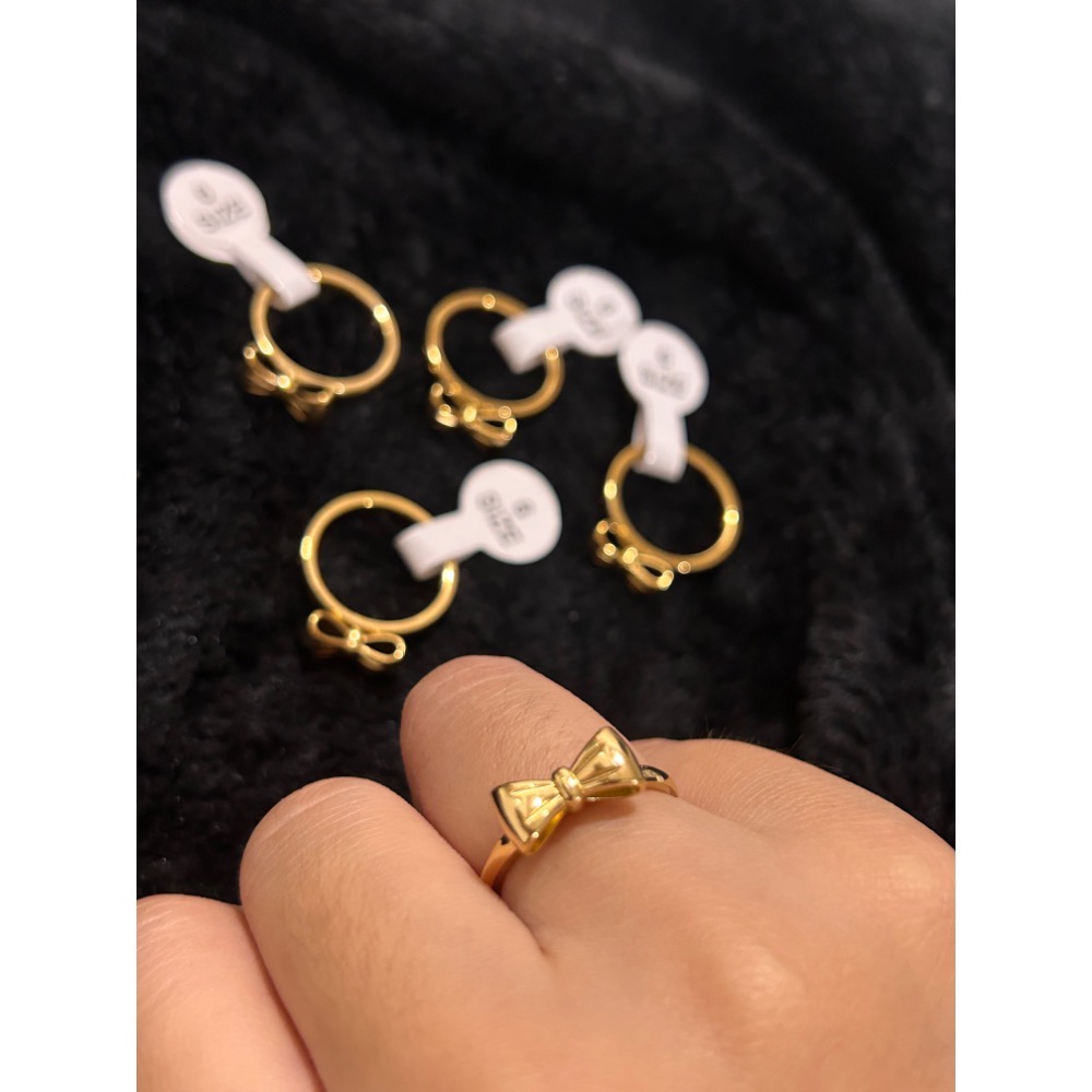 超可愛 蝴蝶結 18K金戒指-細節圖9