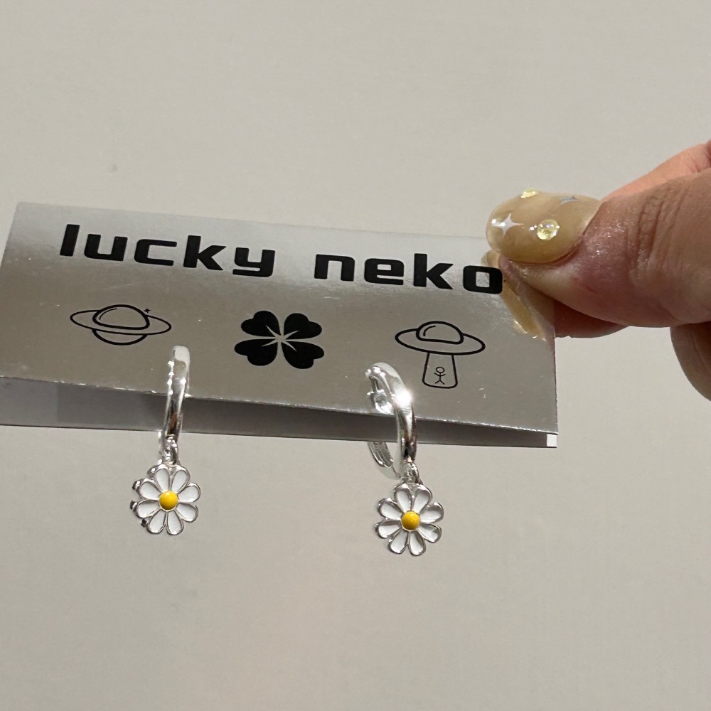 小雛菊花花耳扣式耳環 🌼-細節圖8