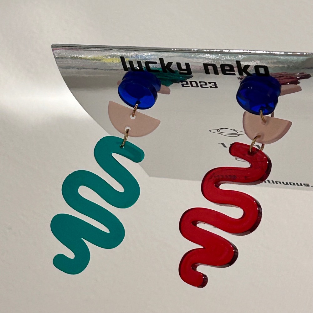 壓克力幾何圖形 聖誕配色耳環🎄-細節圖4