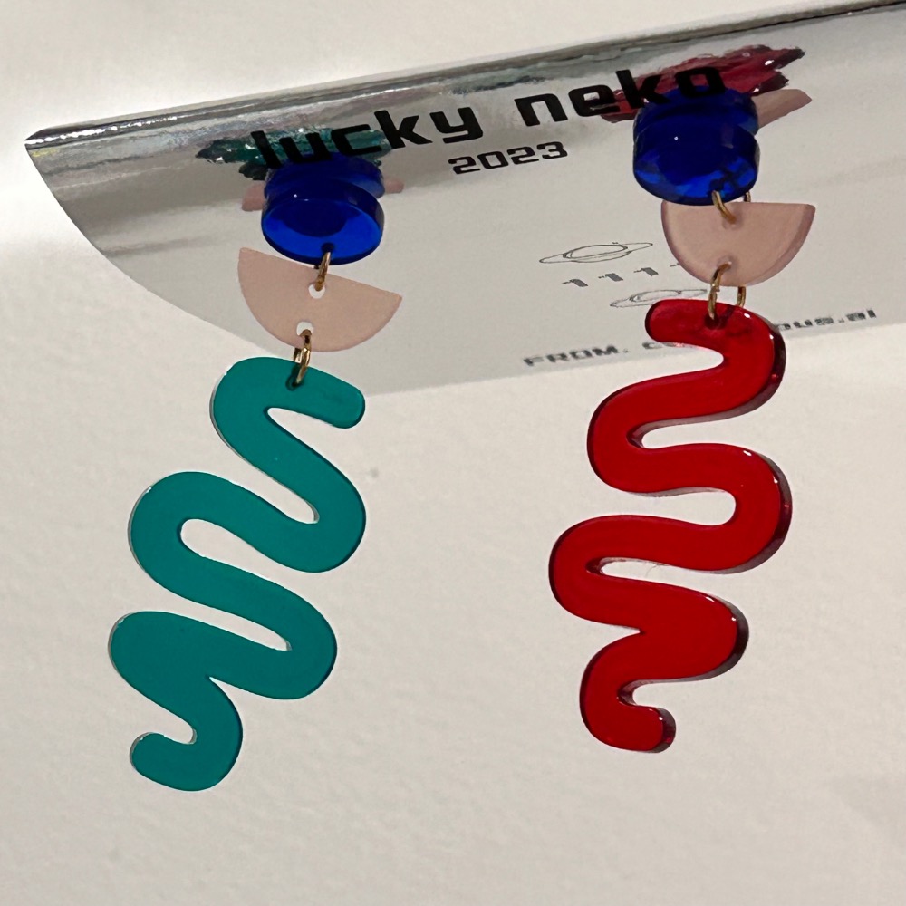 壓克力幾何圖形 聖誕配色耳環🎄-細節圖6