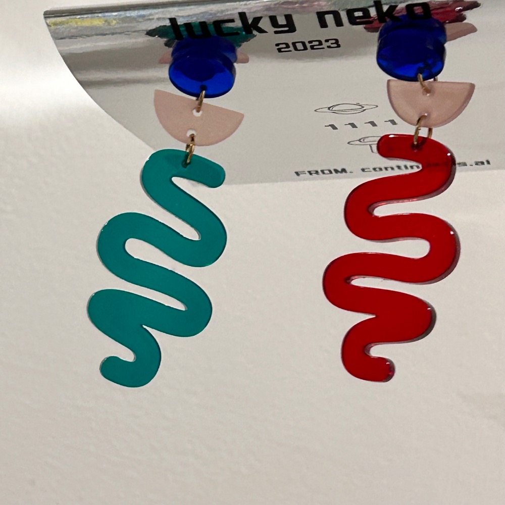 壓克力幾何圖形 聖誕配色耳環🎄-細節圖7