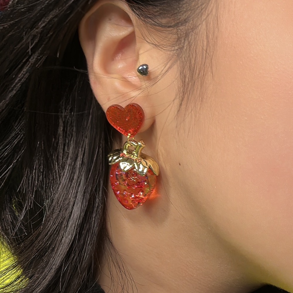 透明の草莓 耳環 🍓-細節圖2