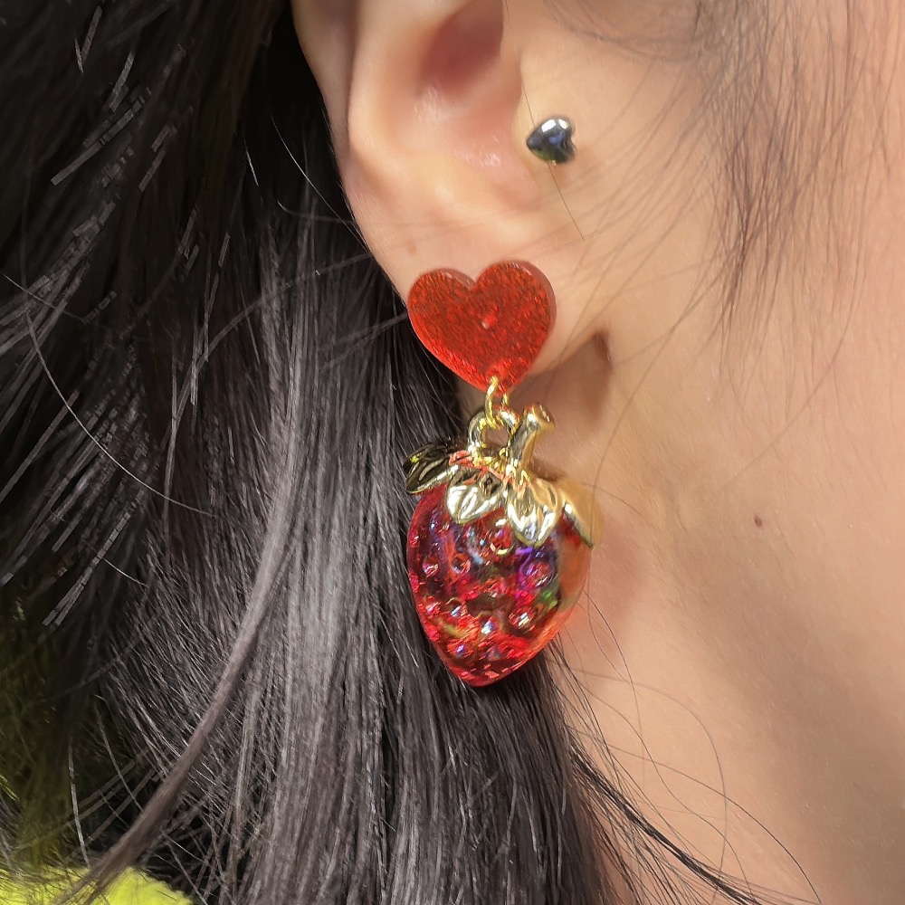 透明の草莓 耳環 🍓-細節圖3