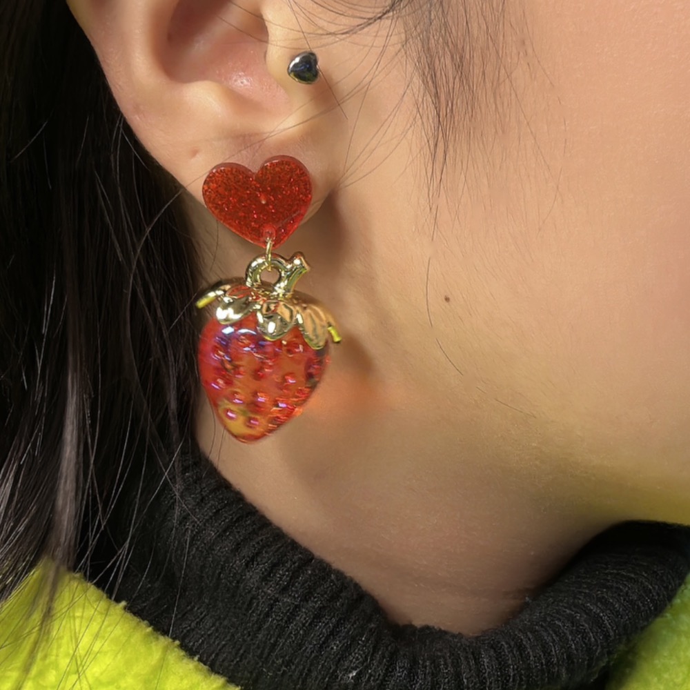 透明の草莓 耳環 🍓-細節圖5