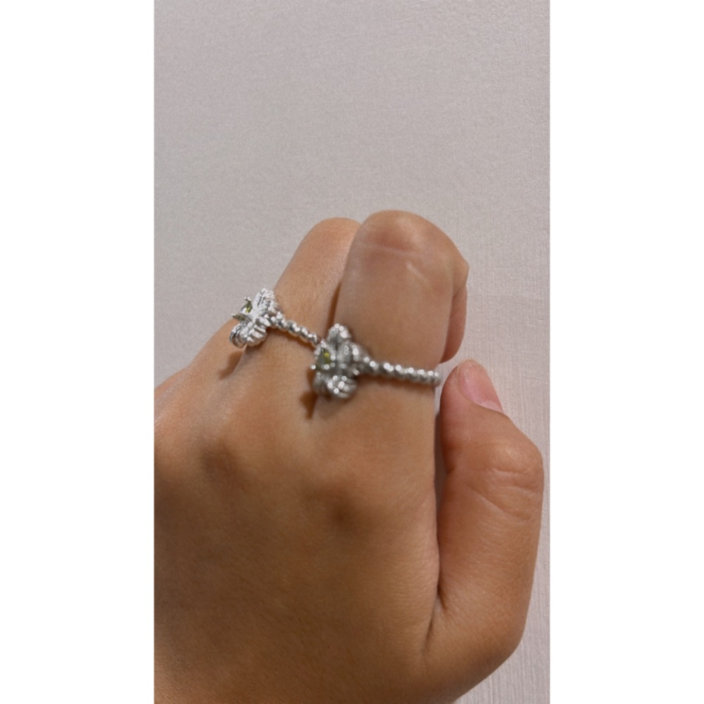 綠色鑽紋路花朵 戒指-細節圖3