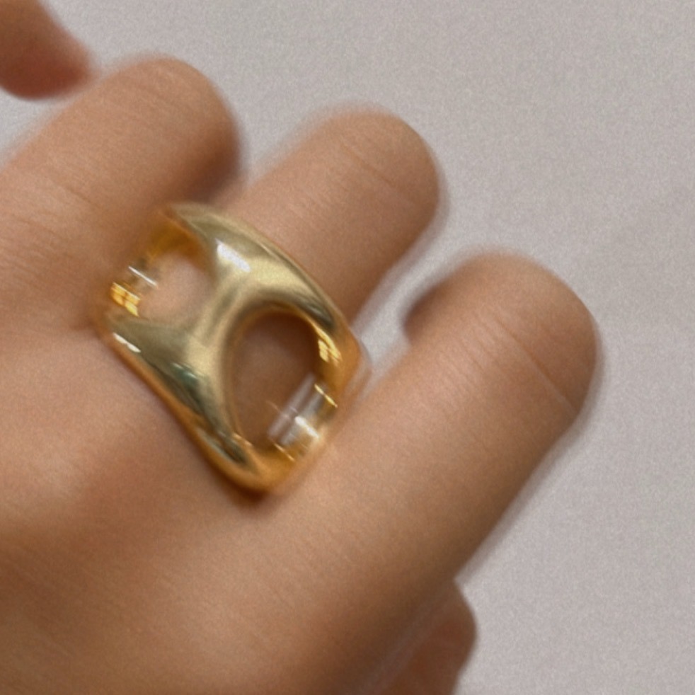 重份量感戒指 金色 多角度佩戴✨-細節圖5