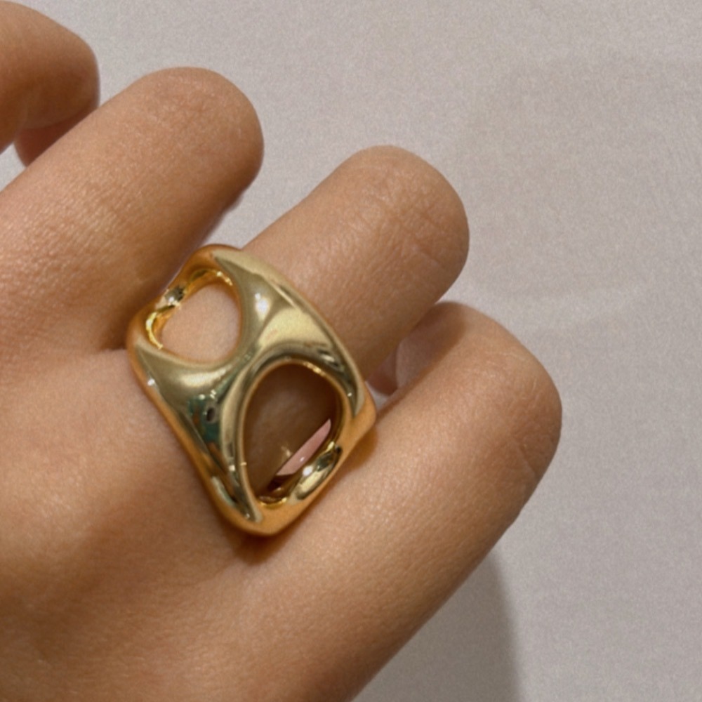 重份量感戒指 金色 多角度佩戴✨-細節圖6