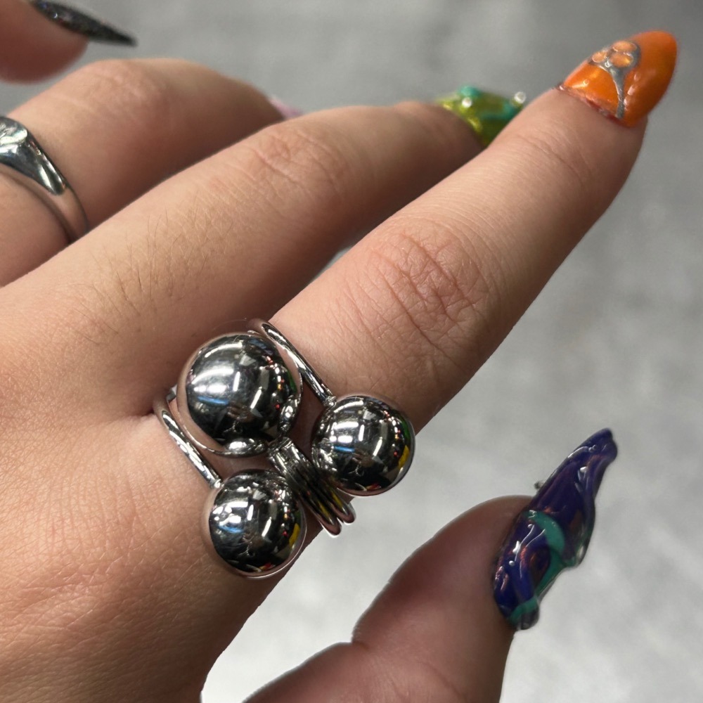 ＼ 日系必收 / 鈦鋼 大銀珠珠 三圈款-細節圖3