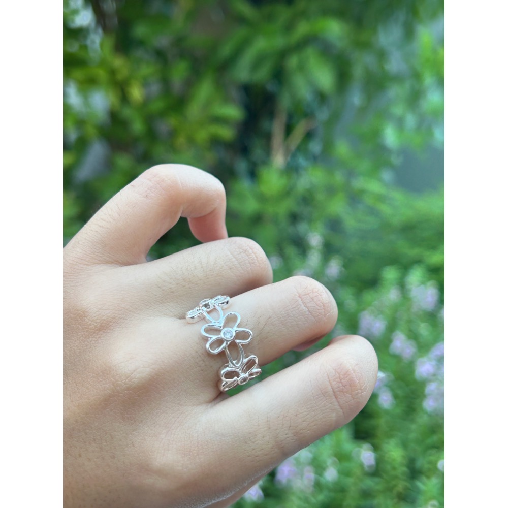 環狀花花水鑽戒指-細節圖3