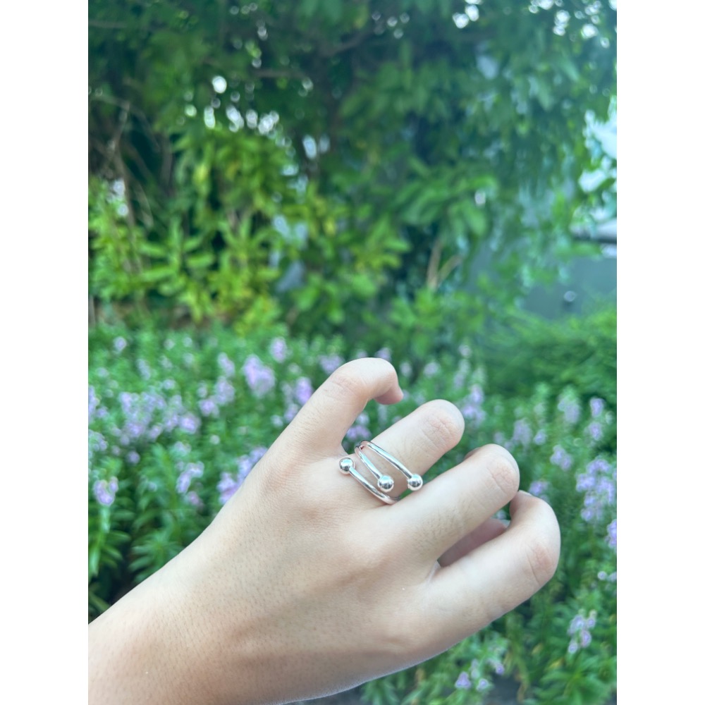 三環球球戒指-細節圖3