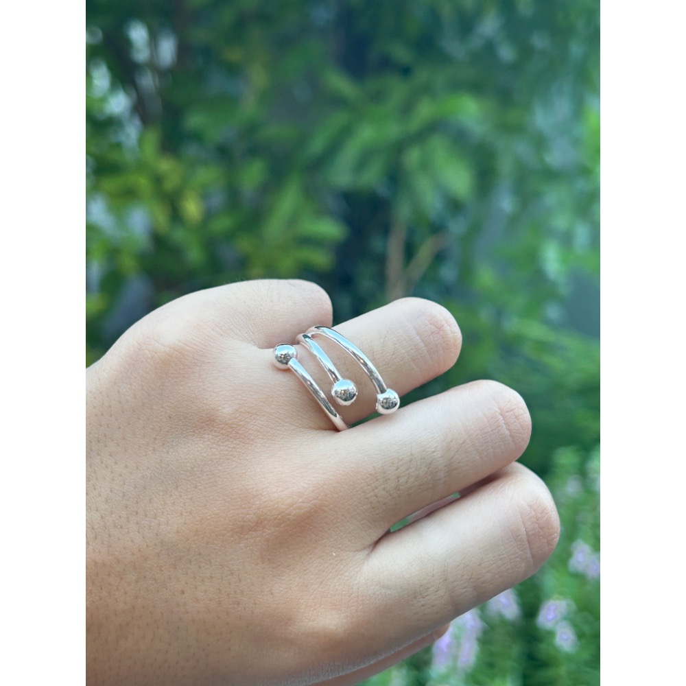 三環球球戒指-細節圖4