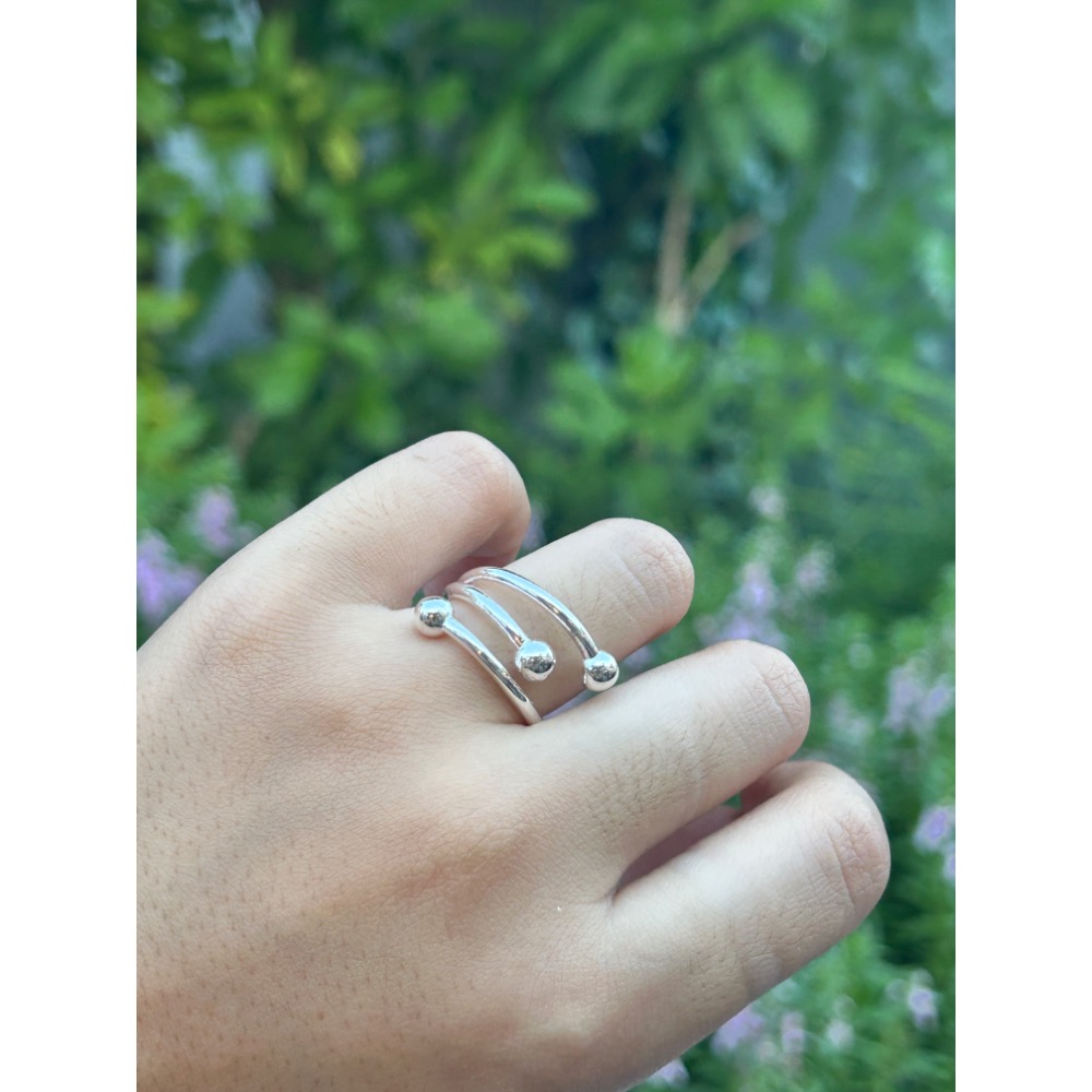 三環球球戒指-細節圖5