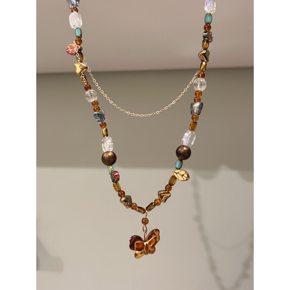 復古 蝴蝶 雙層鏈-細節圖2