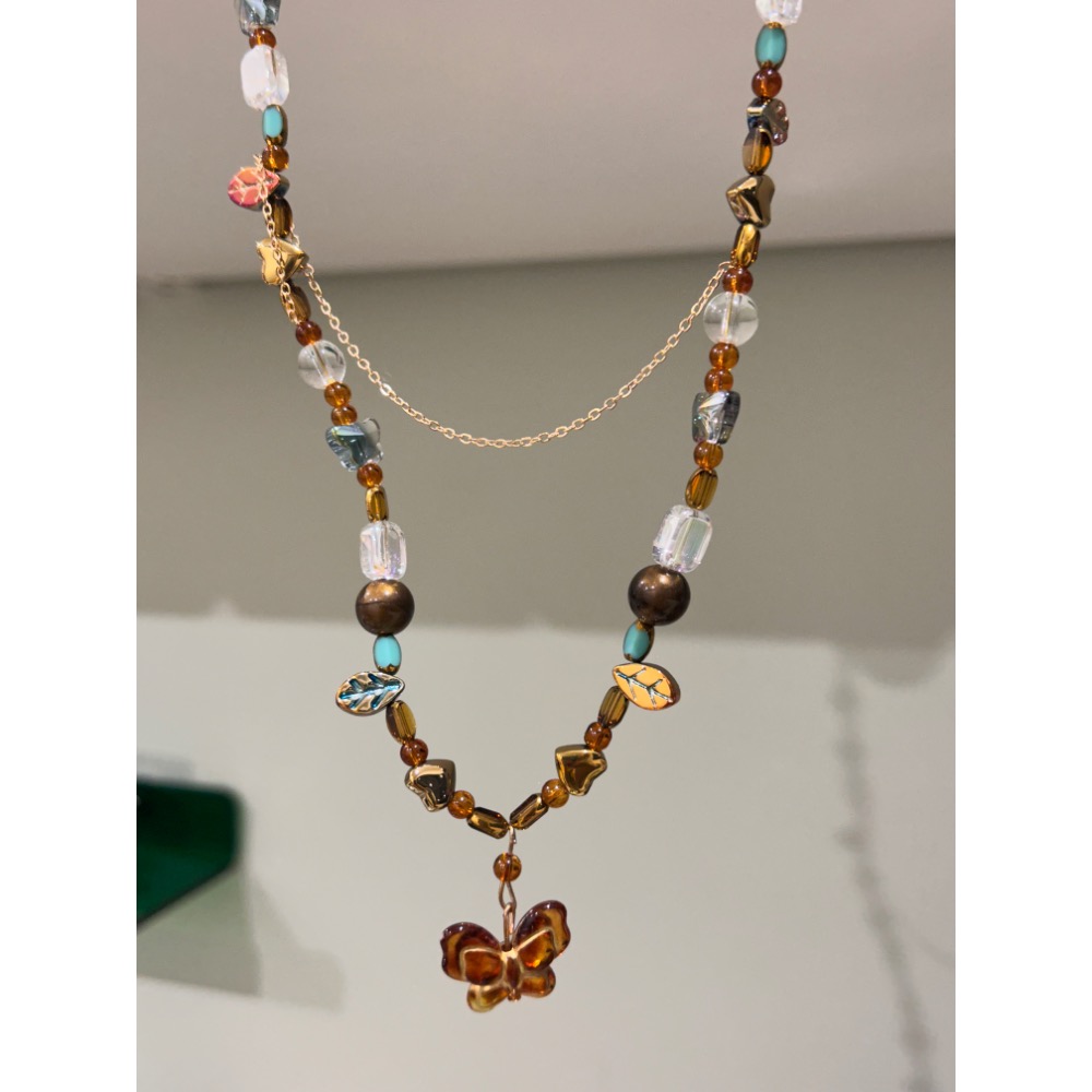 復古 蝴蝶 雙層鏈-細節圖3