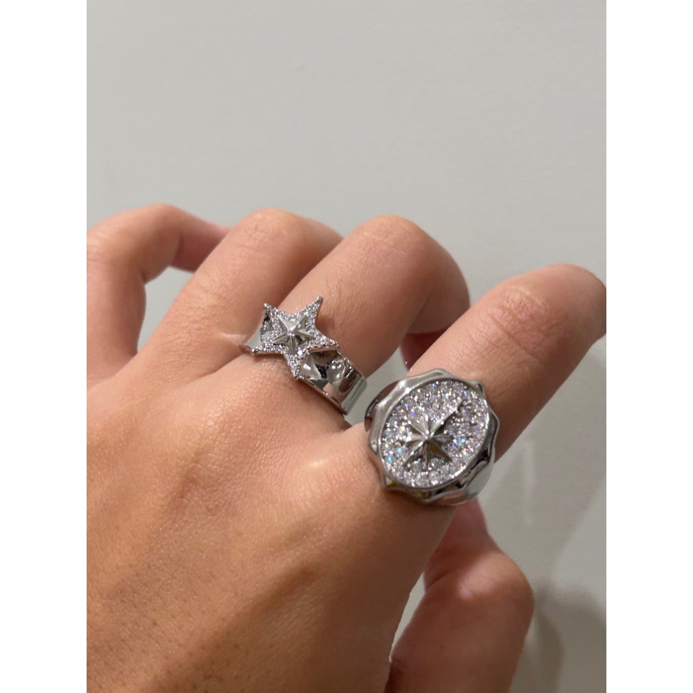 ＼星星控/ 帶鑽 閃閃亮亮！星星戒指-細節圖2