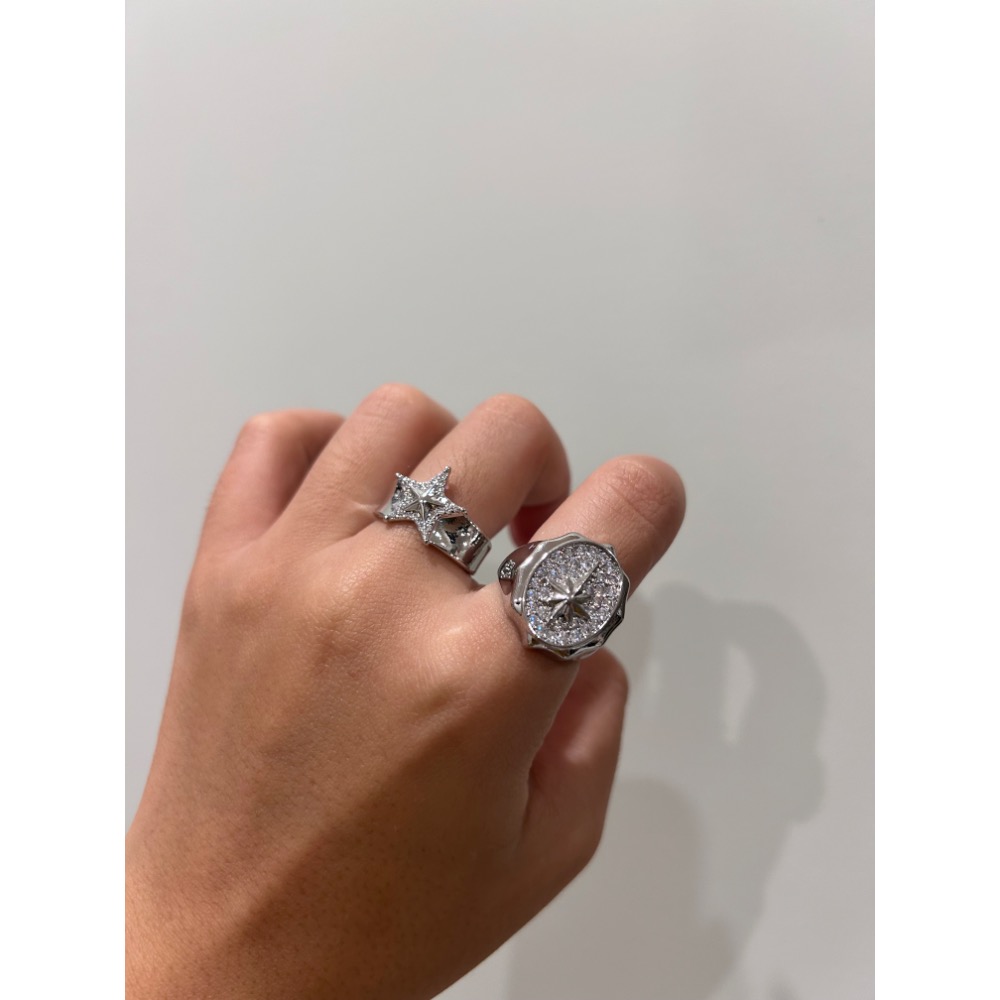 ＼星星控/ 帶鑽 閃閃亮亮！星星戒指-細節圖3