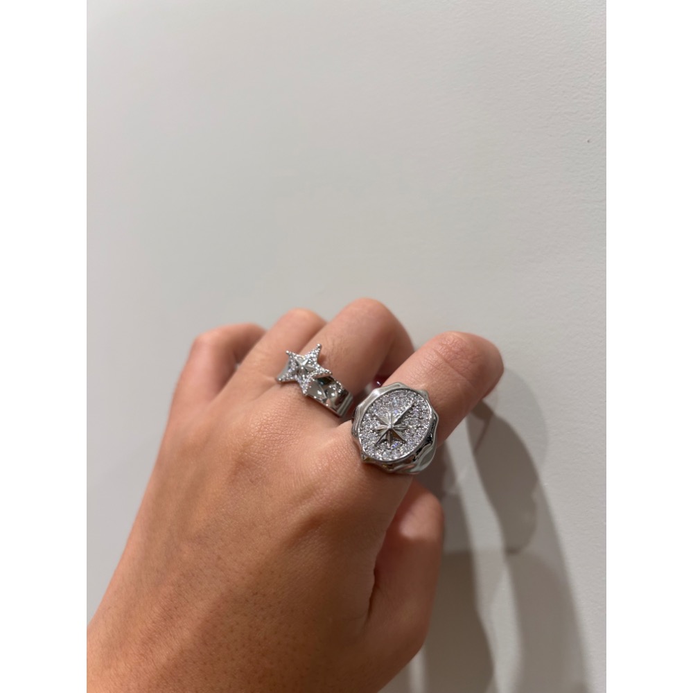 ＼星星控/ 帶鑽 閃閃亮亮！星星戒指-細節圖4