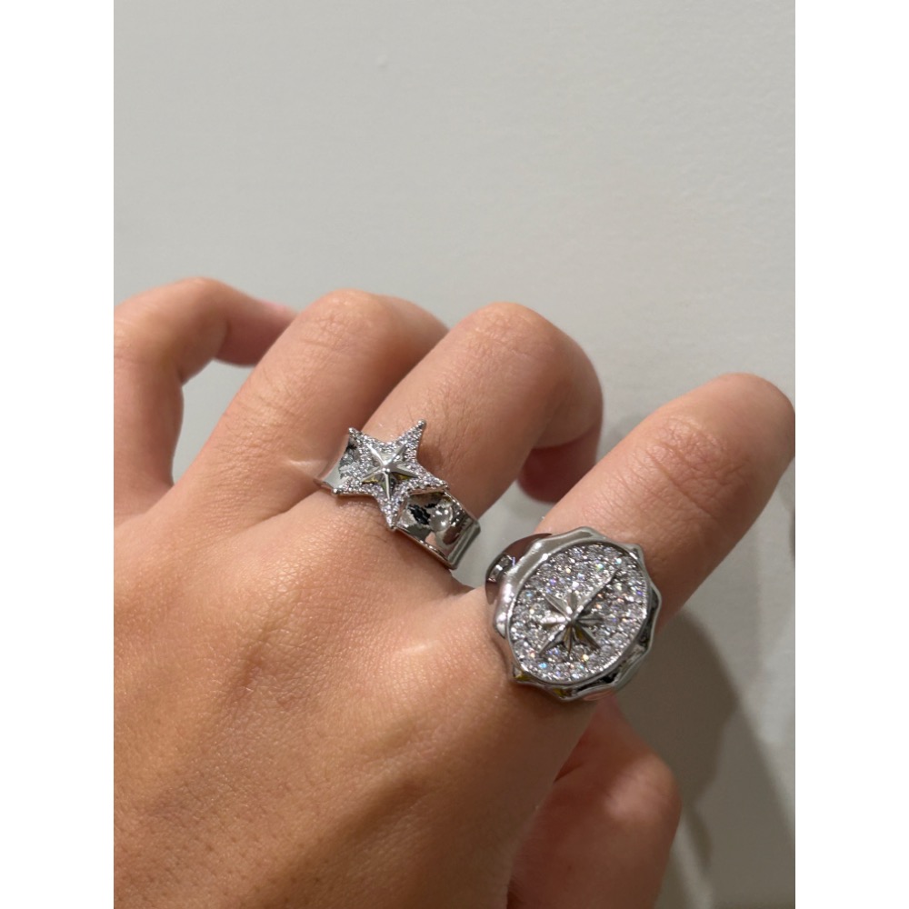 ＼星星控/ 帶鑽 閃閃亮亮！星星戒指-細節圖5