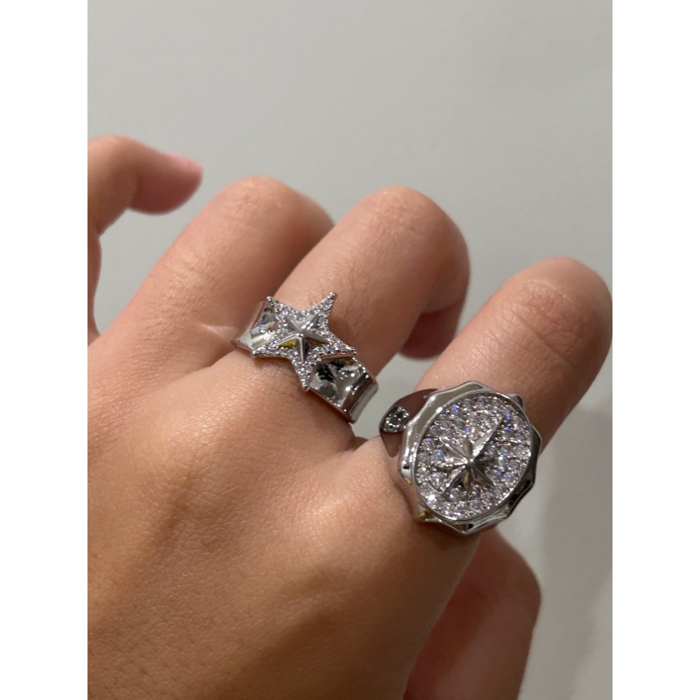 ＼星星控/ 帶鑽 閃閃亮亮！星星戒指-細節圖6