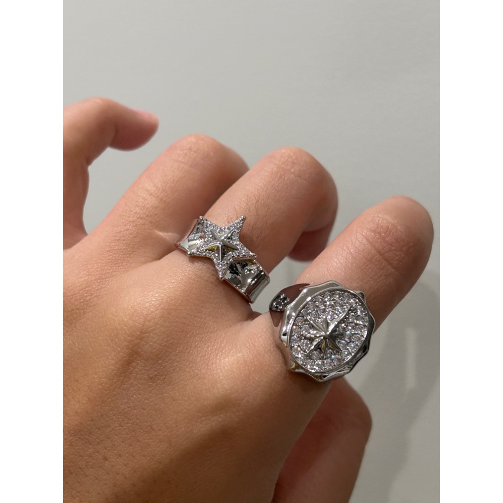 ＼星星控/ 帶鑽 閃閃亮亮！星星戒指-細節圖7