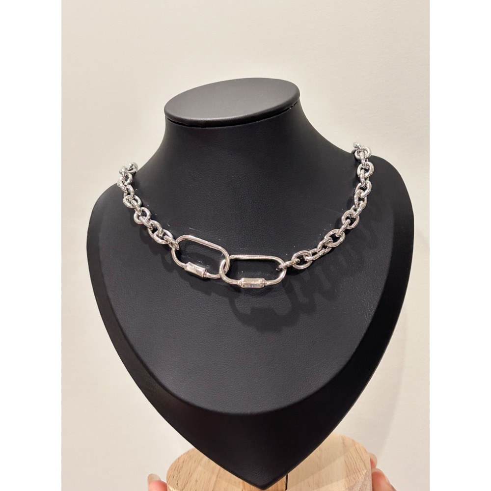 個性鏈條 雙環銀鏈-細節圖2