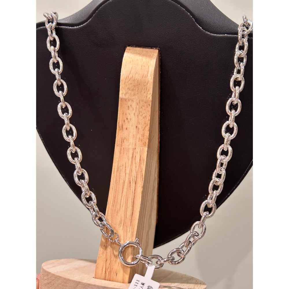 個性鏈條 雙環銀鏈-細節圖3