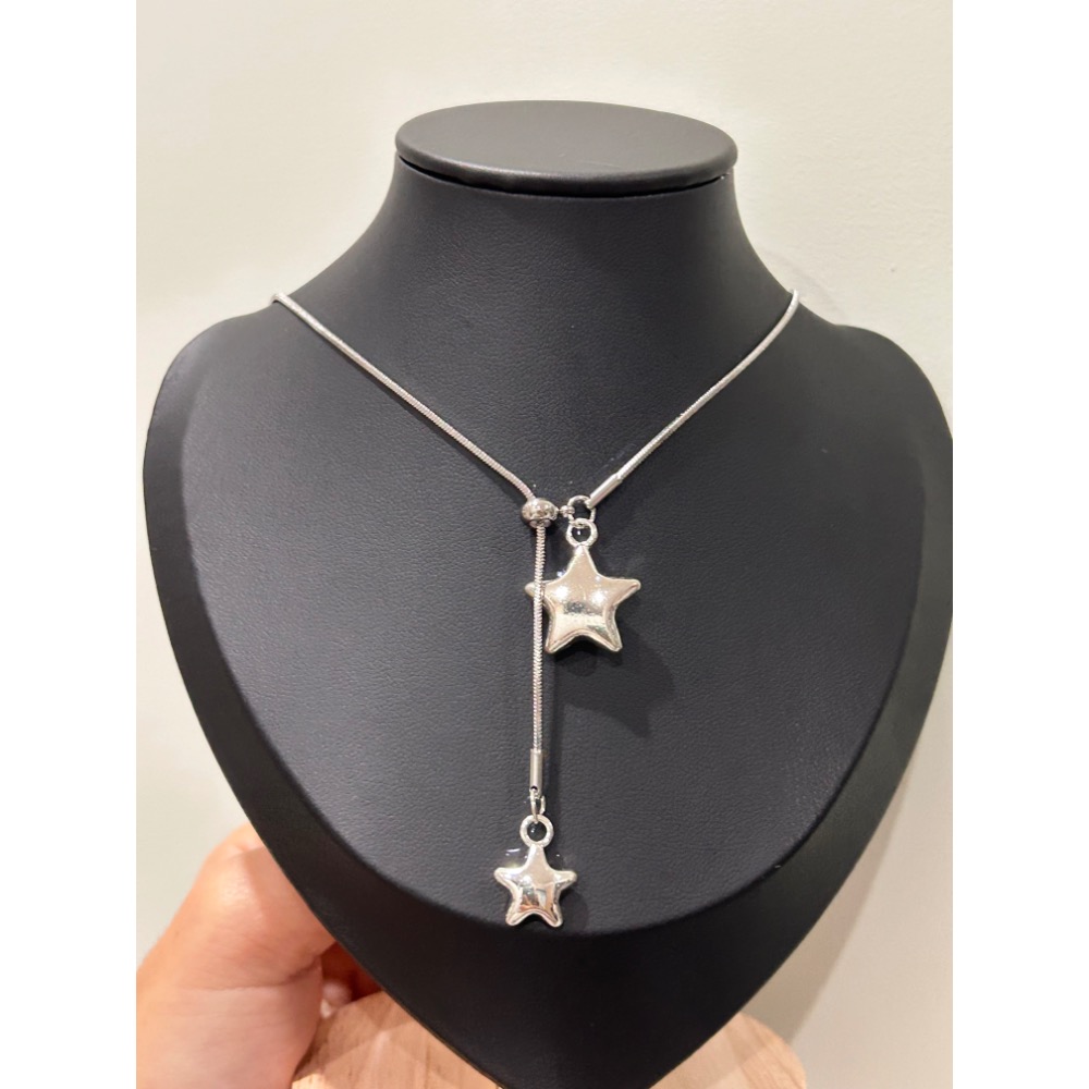 ＼伸縮鏈/ 雙顆星星 毛衣鏈-細節圖2