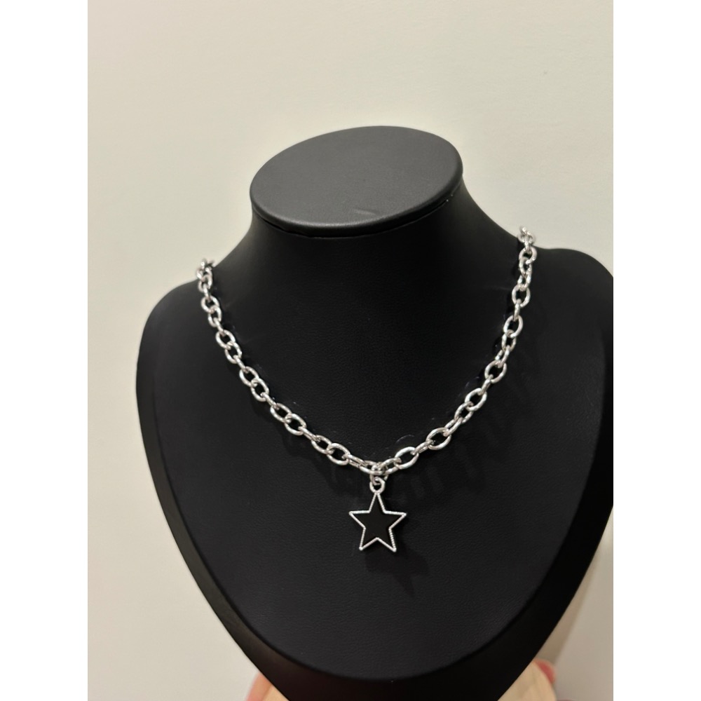 黑色五芒星星鏈條項鍊-細節圖7