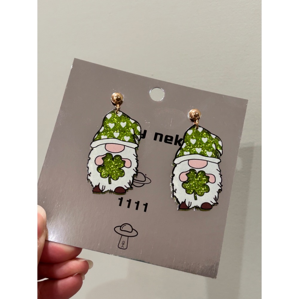 幸運草老人 耳環 🍀-細節圖2